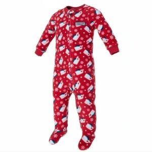 Vineyard Vines Baby Santa Whale Footed Fleece Sleeper Sz 3-6M